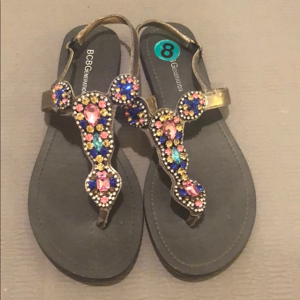 NWOT BCBGeneration Rhinestone Sandals Sz 8